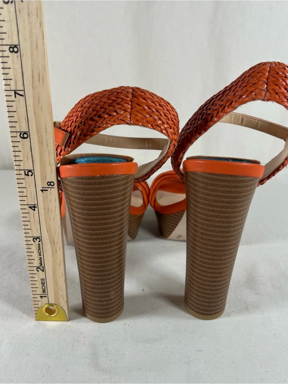 Jessica Simpson Orange Braided Strap Platform Sandals